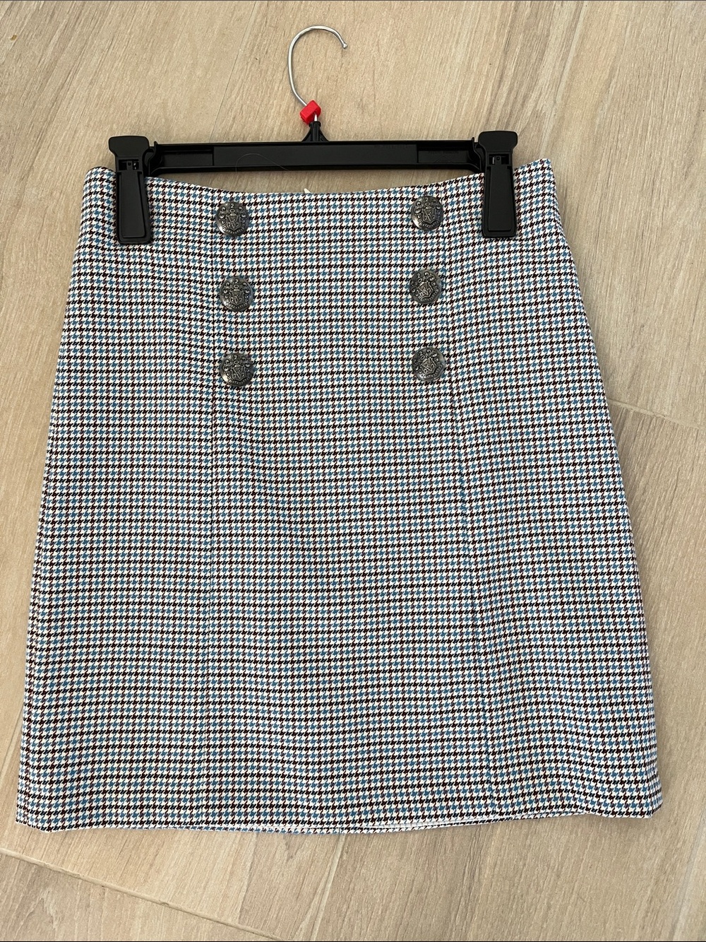 Veronica Beard Houndstooth Double-Breasted Mini Skirt Size 4